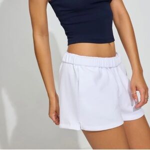 Garage White Sweat Shorts